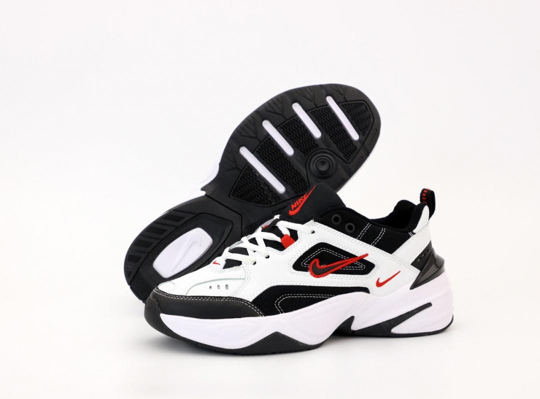 Nike M2K Tekno Black White «Red Logo»
