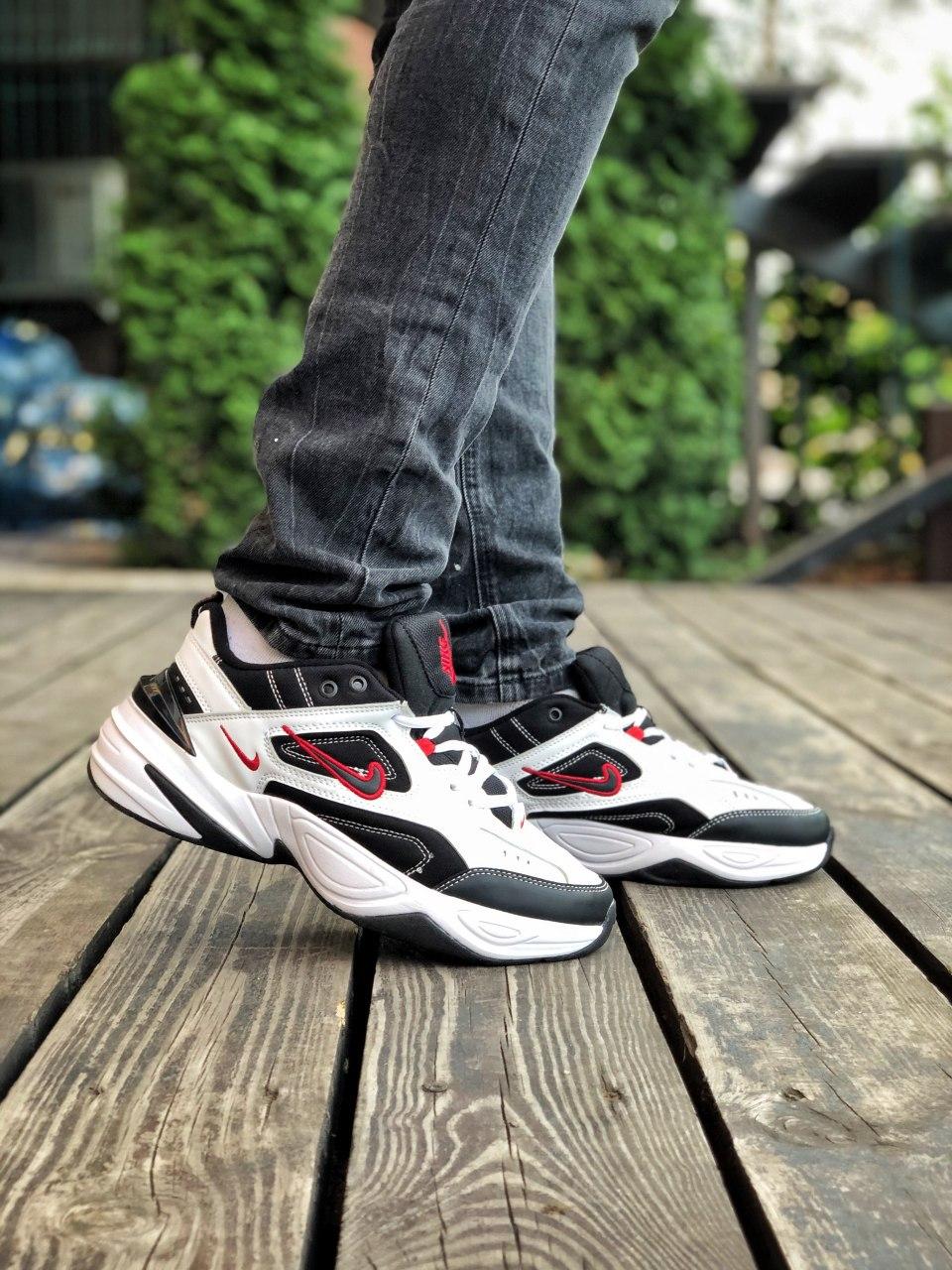Nike M2K Tekno Black White «Red Logo»
