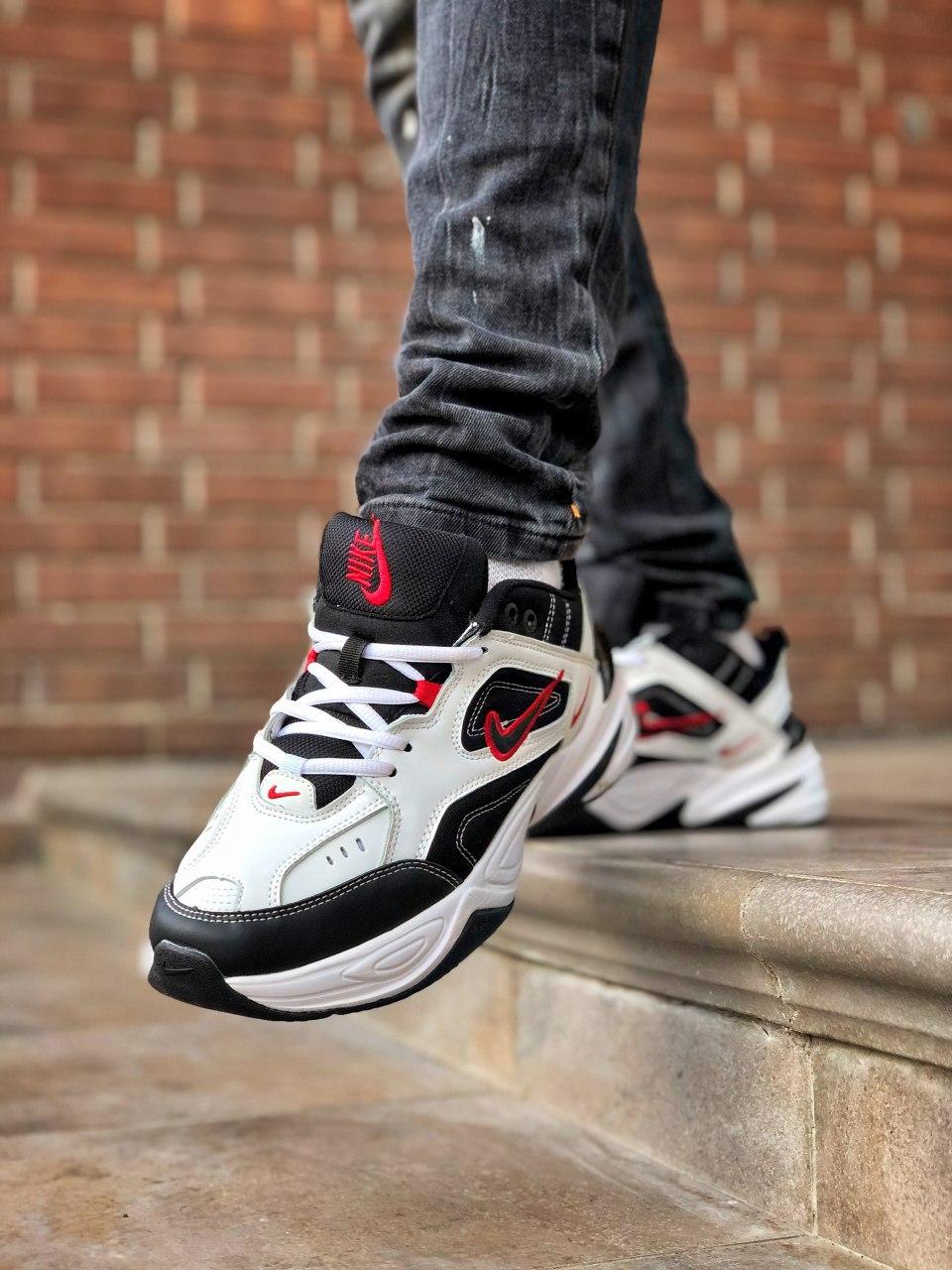 Nike M2K Tekno Black White «Red Logo»