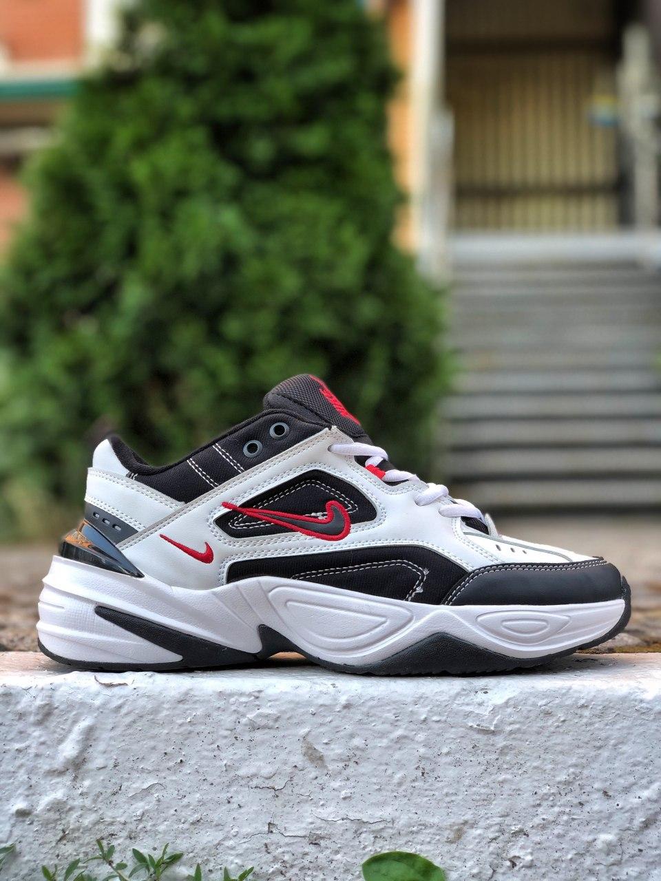 Nike M2K Tekno Black White «Red Logo»