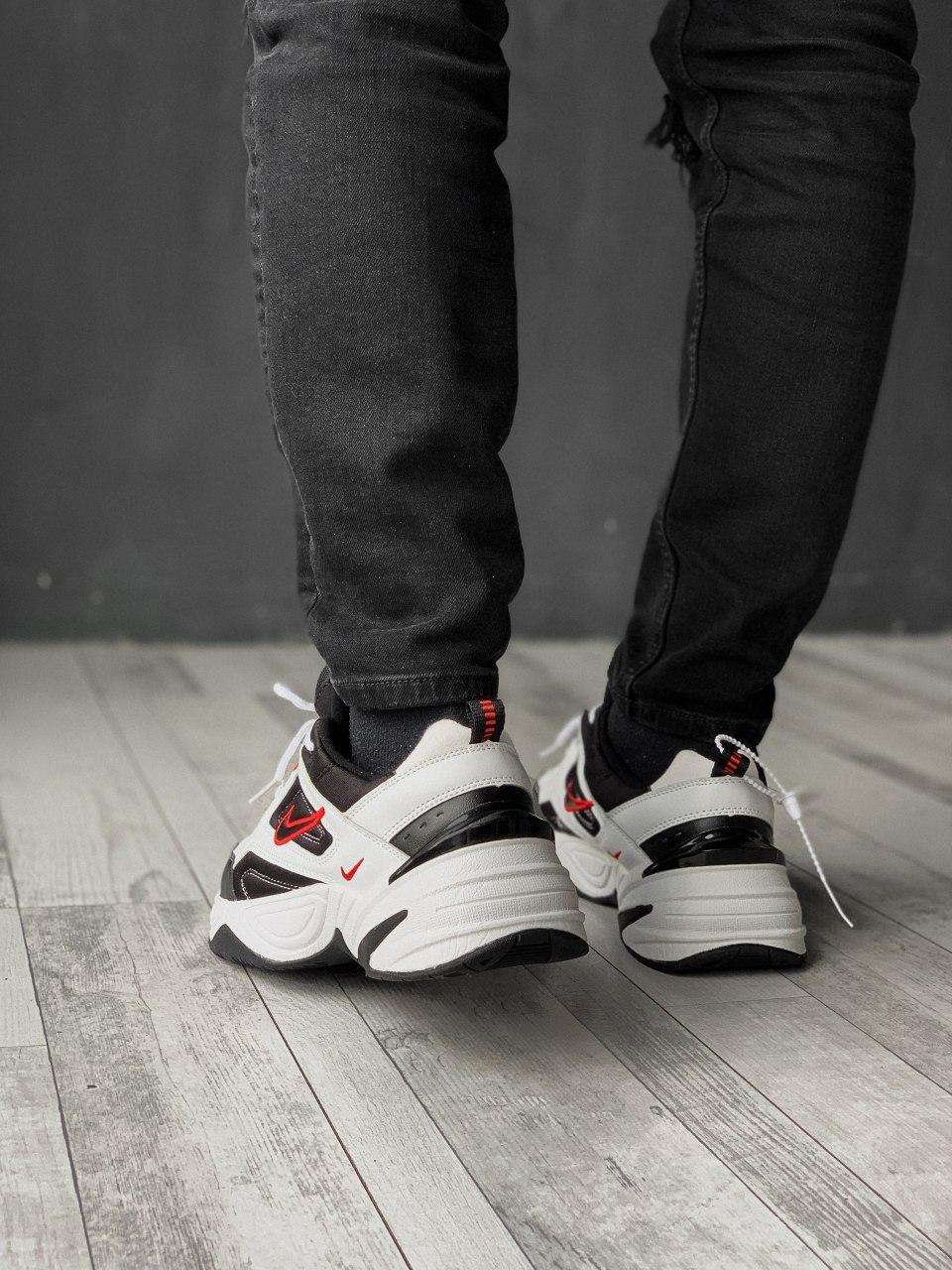Nike M2K Tekno Black White «Red Logo»