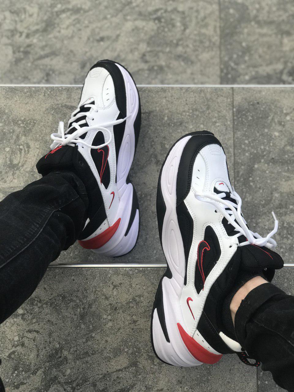 Nike M2K Tekno Black White «Red Logo» 2