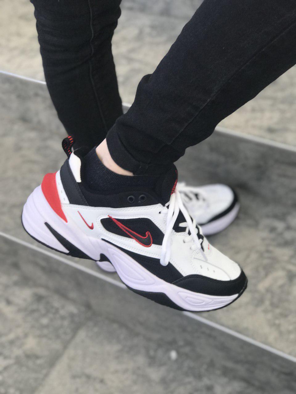 Nike M2K Tekno Black White «Red Logo» 2