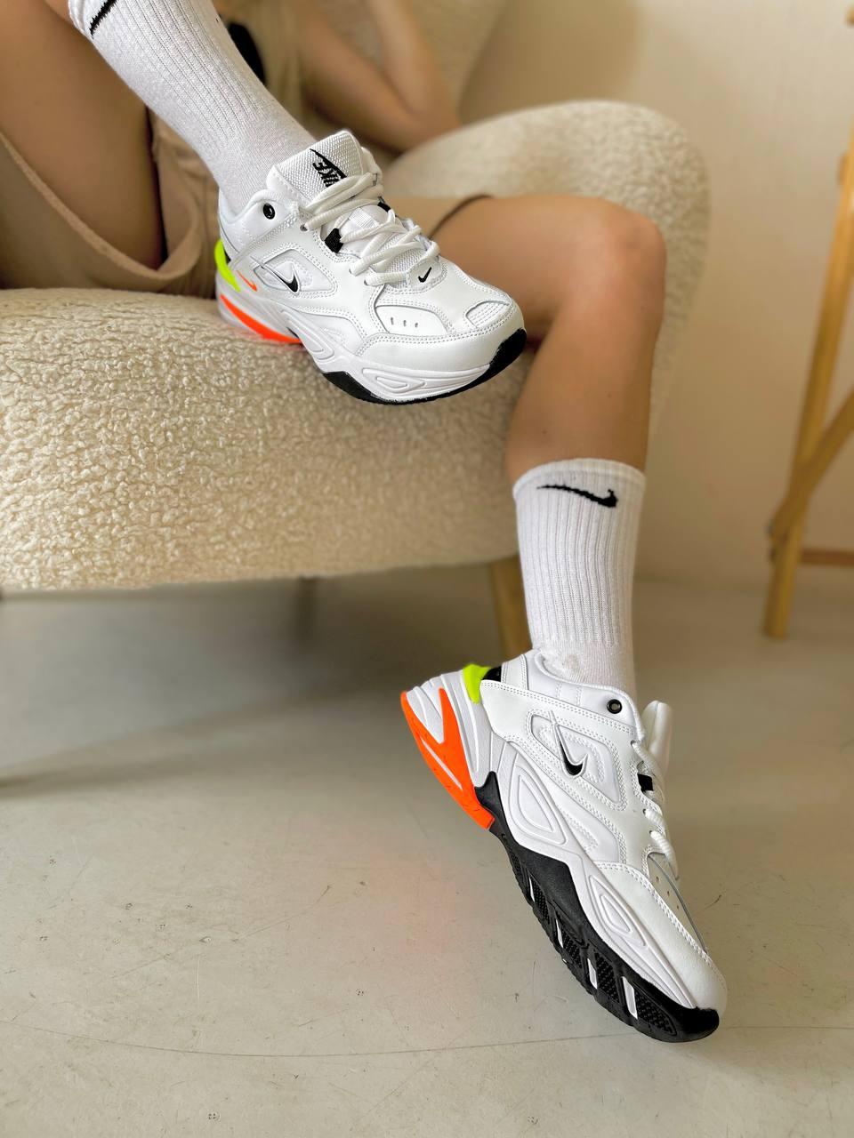 Nike M2K Tekno White Neon Green Orange