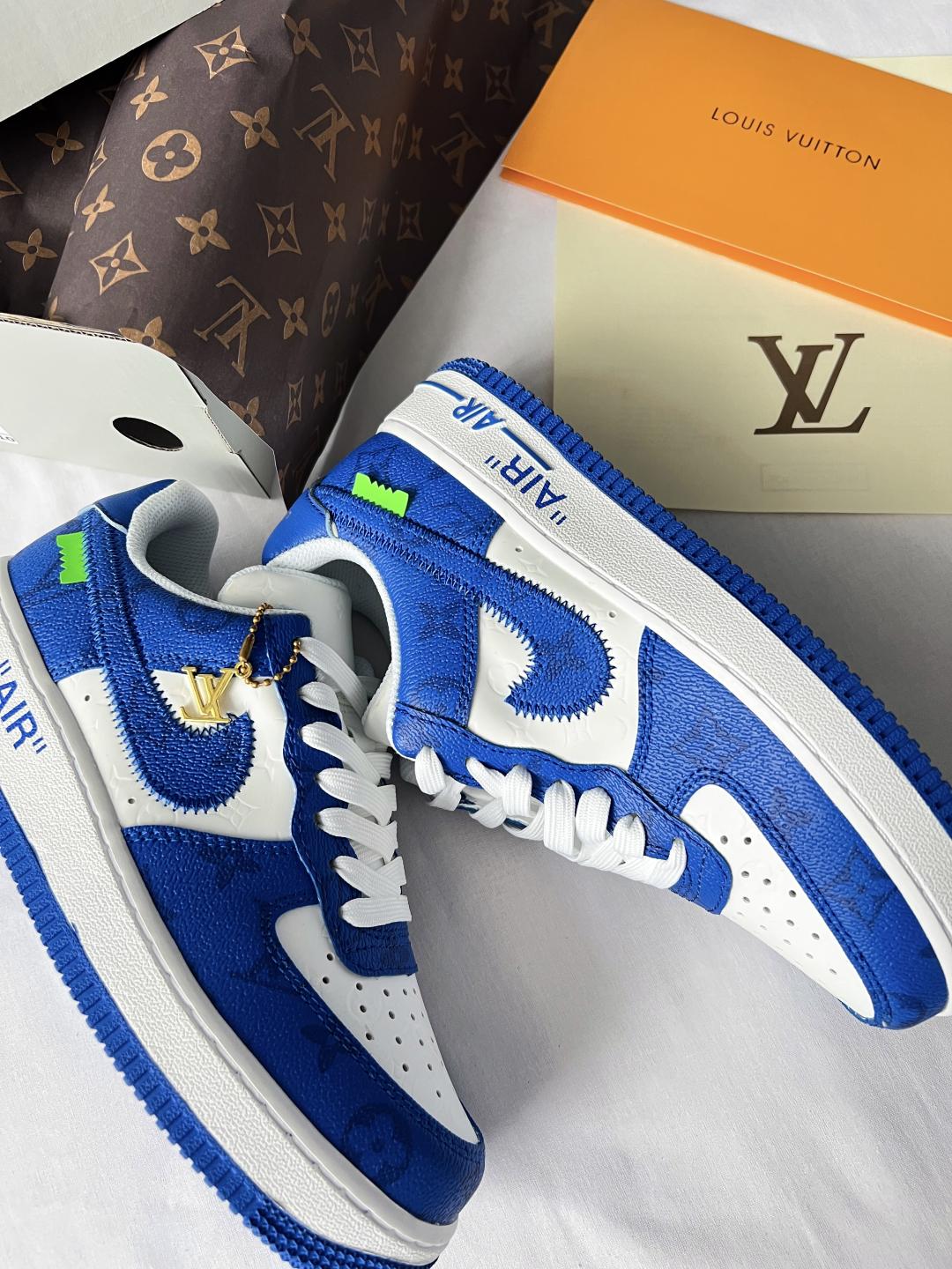 Louis Vuitton X Nike Air Force 1 Low Blue