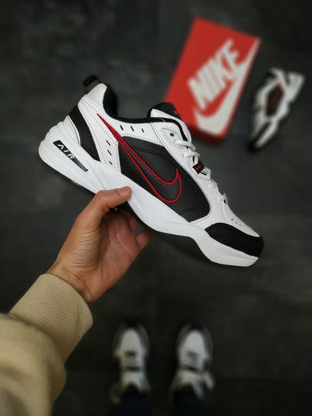 Nike Air Monarch Black White «Red Logo» 2