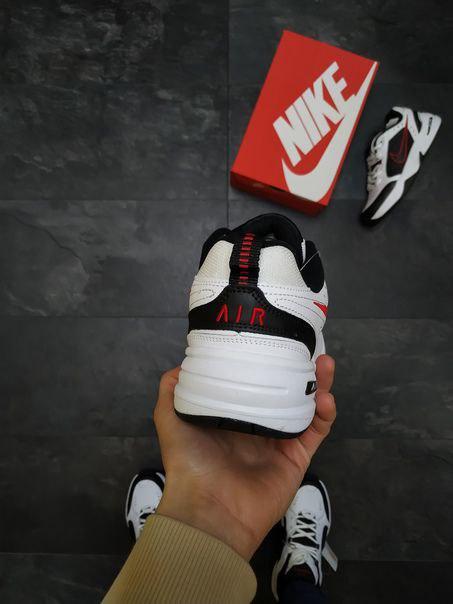 Nike Air Monarch Black White «Red Logo» 2
