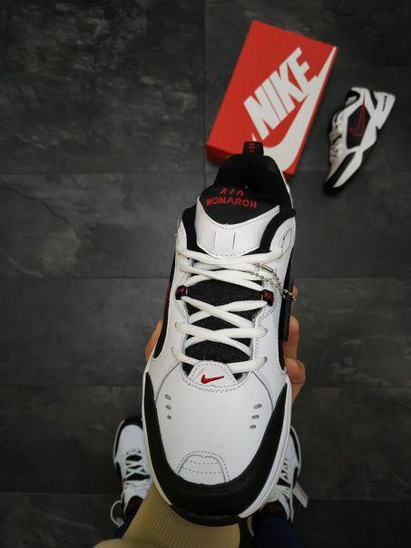 Nike Air Monarch Black White «Red Logo» 2