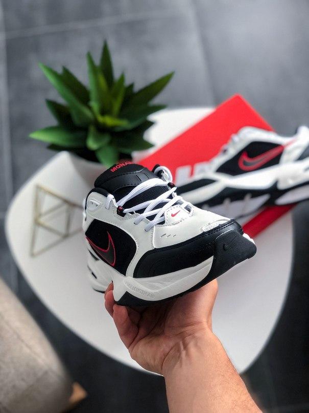 Nike Air Monarch Black White «Red Logo» 2