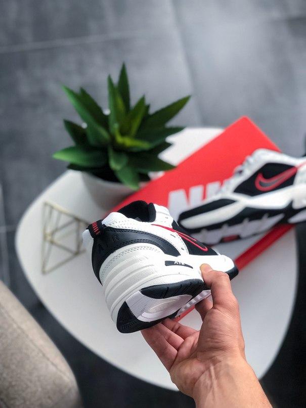 Nike Air Monarch Black White «Red Logo» 2