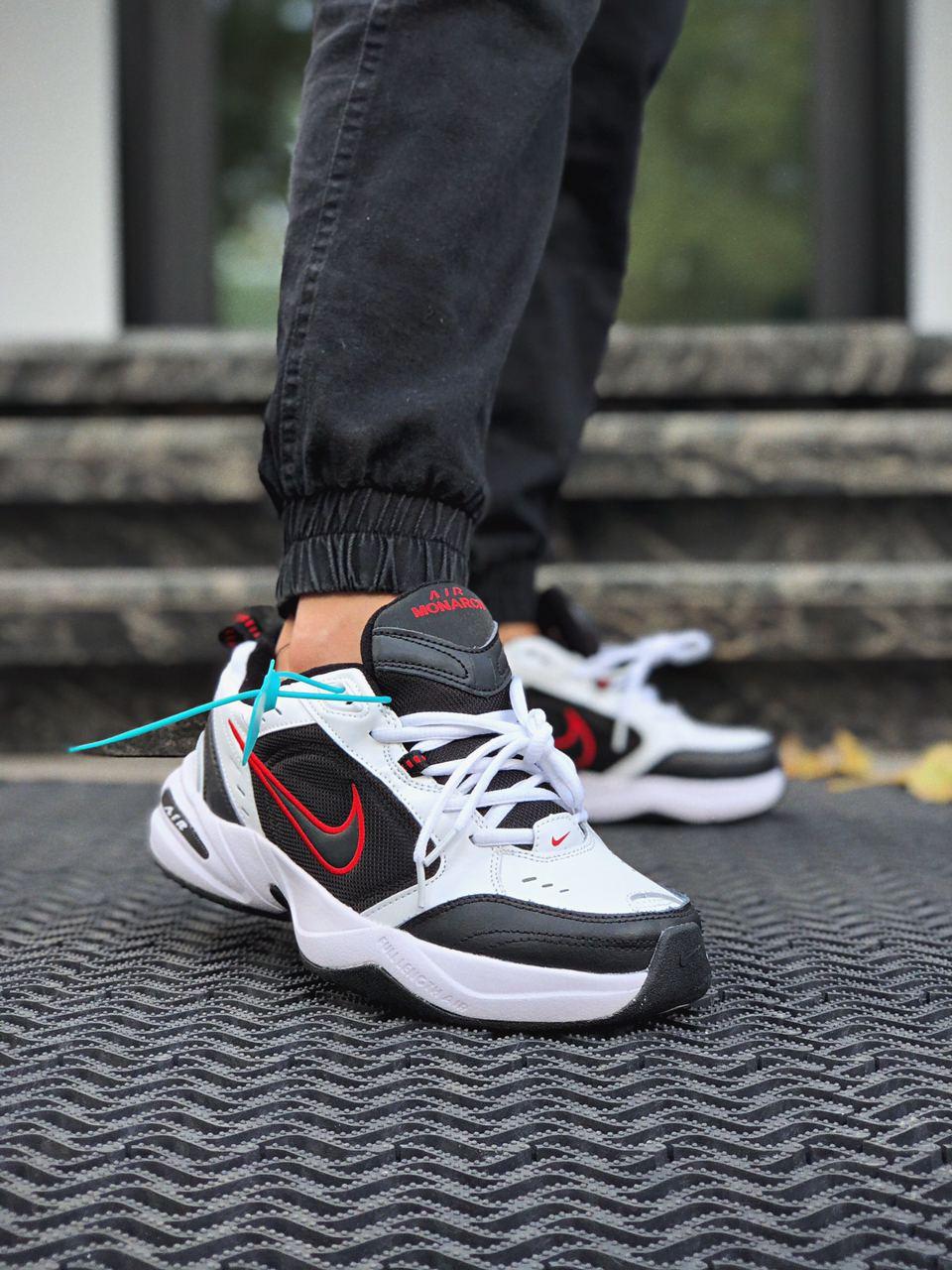 Nike Air Monarch Black White «Red Logo»