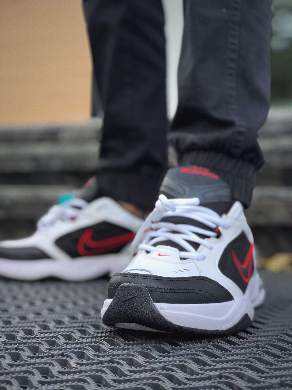 Nike Air Monarch Black White «Red Logo»