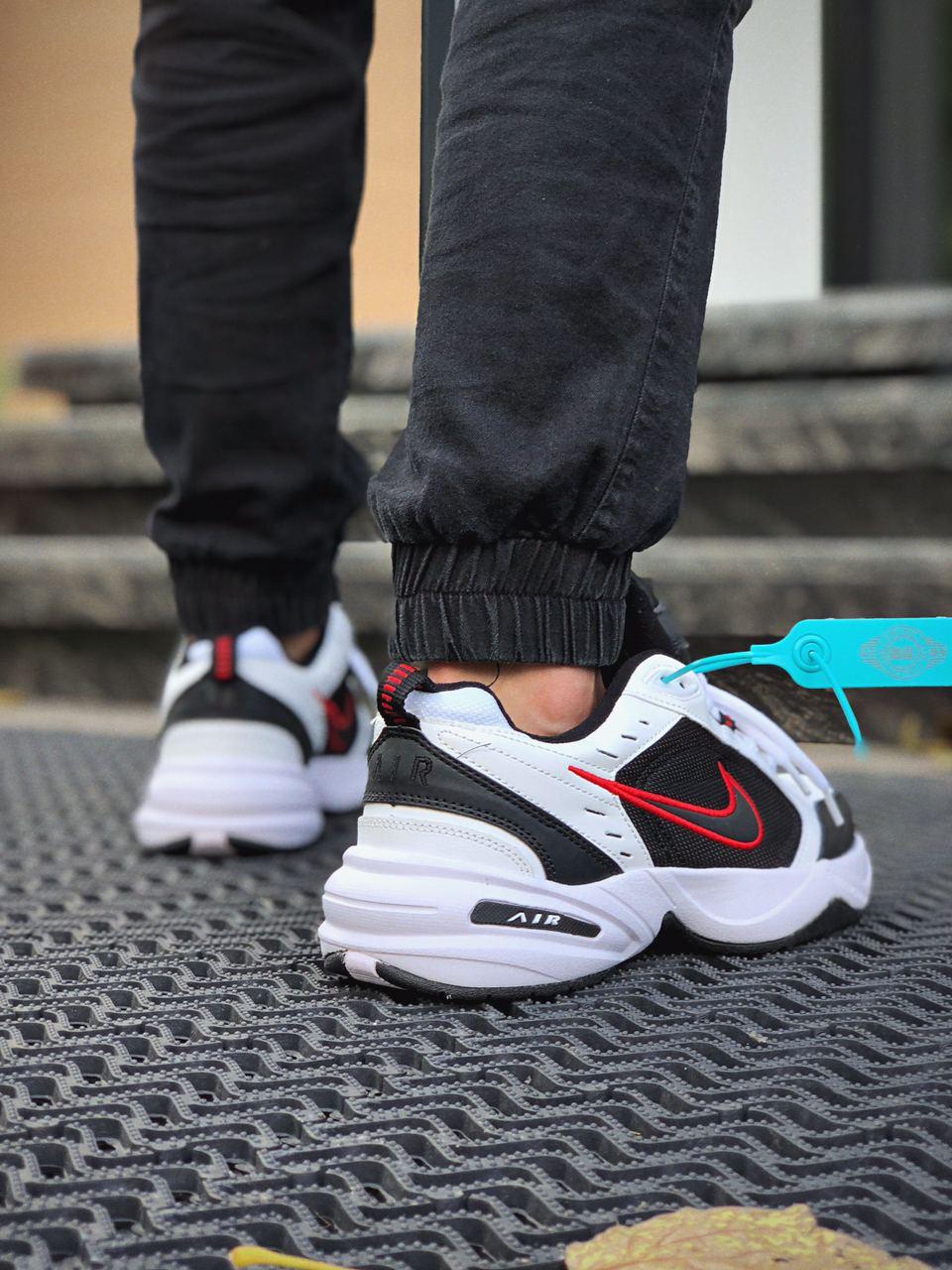 Nike Air Monarch Black White «Red Logo»
