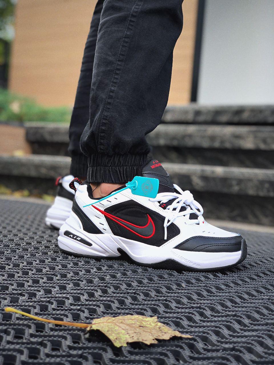 Nike Air Monarch Black White «Red Logo»