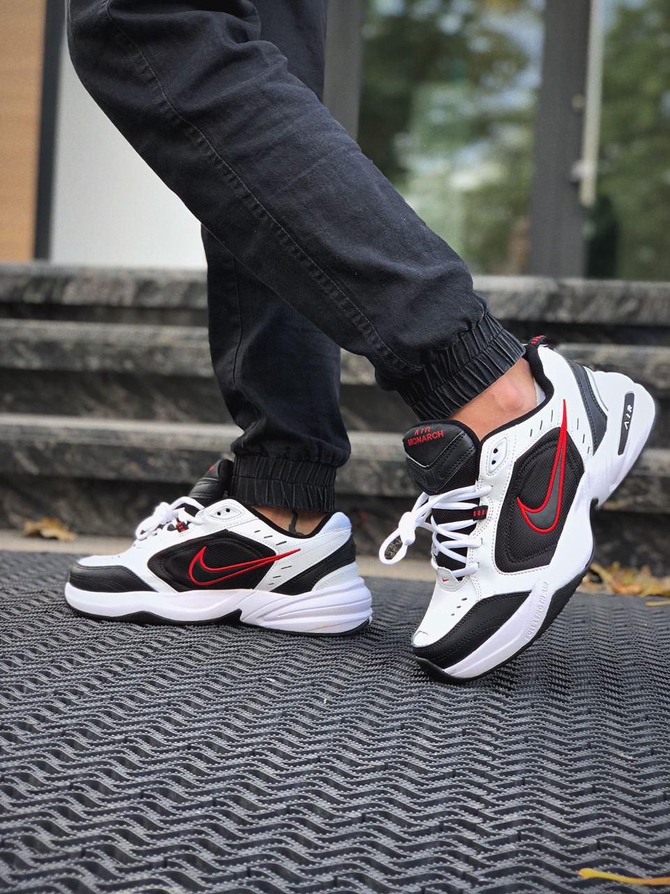 Nike Air Monarch Black White «Red Logo»