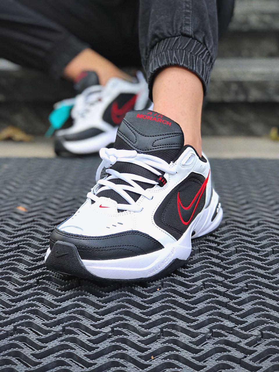Nike Air Monarch Black White «Red Logo»
