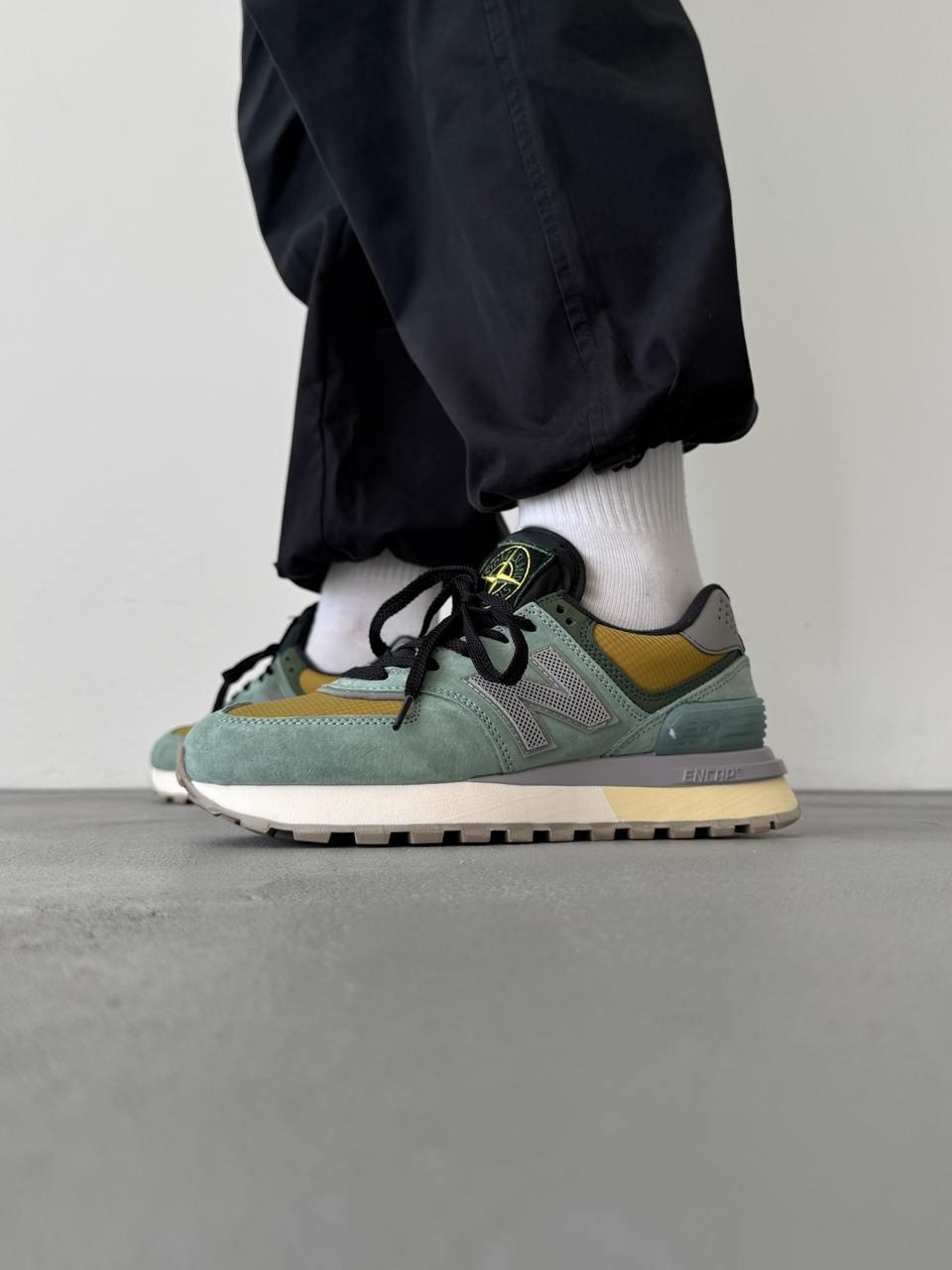 New Balance 574 Legacy Stone Island Olive Yellow