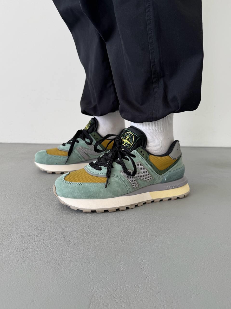 New Balance 574 Legacy Stone Island Olive Yellow