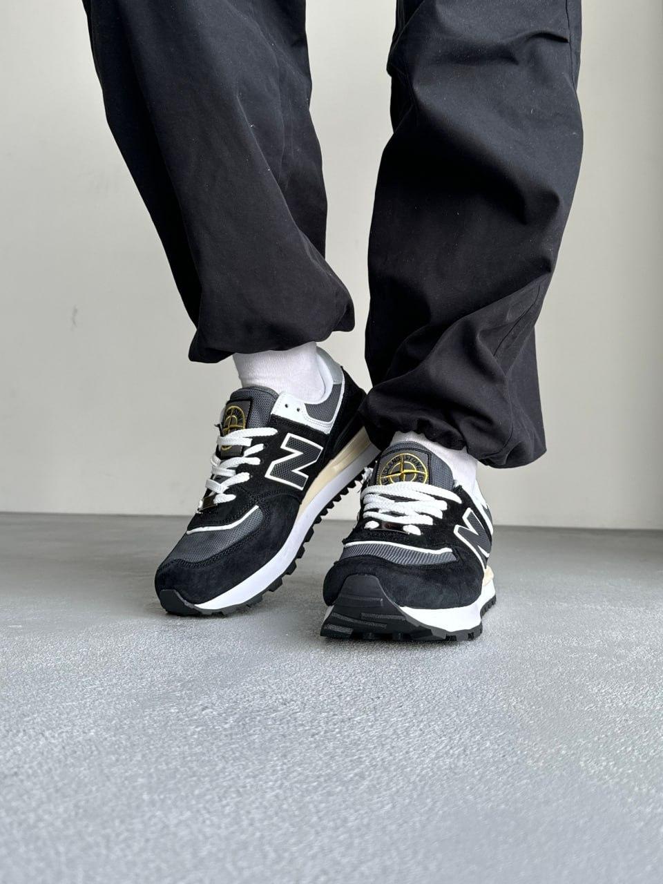 New Balance 574 Legacy Stone Island Black White