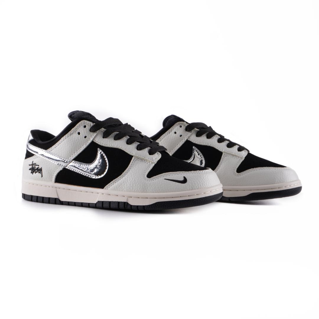 Nike SB Dunk Low x Stussy Black White Metallic