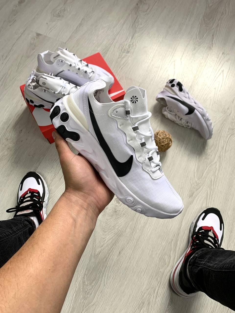 Nike React White Black