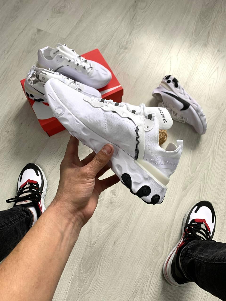 Nike React White Black