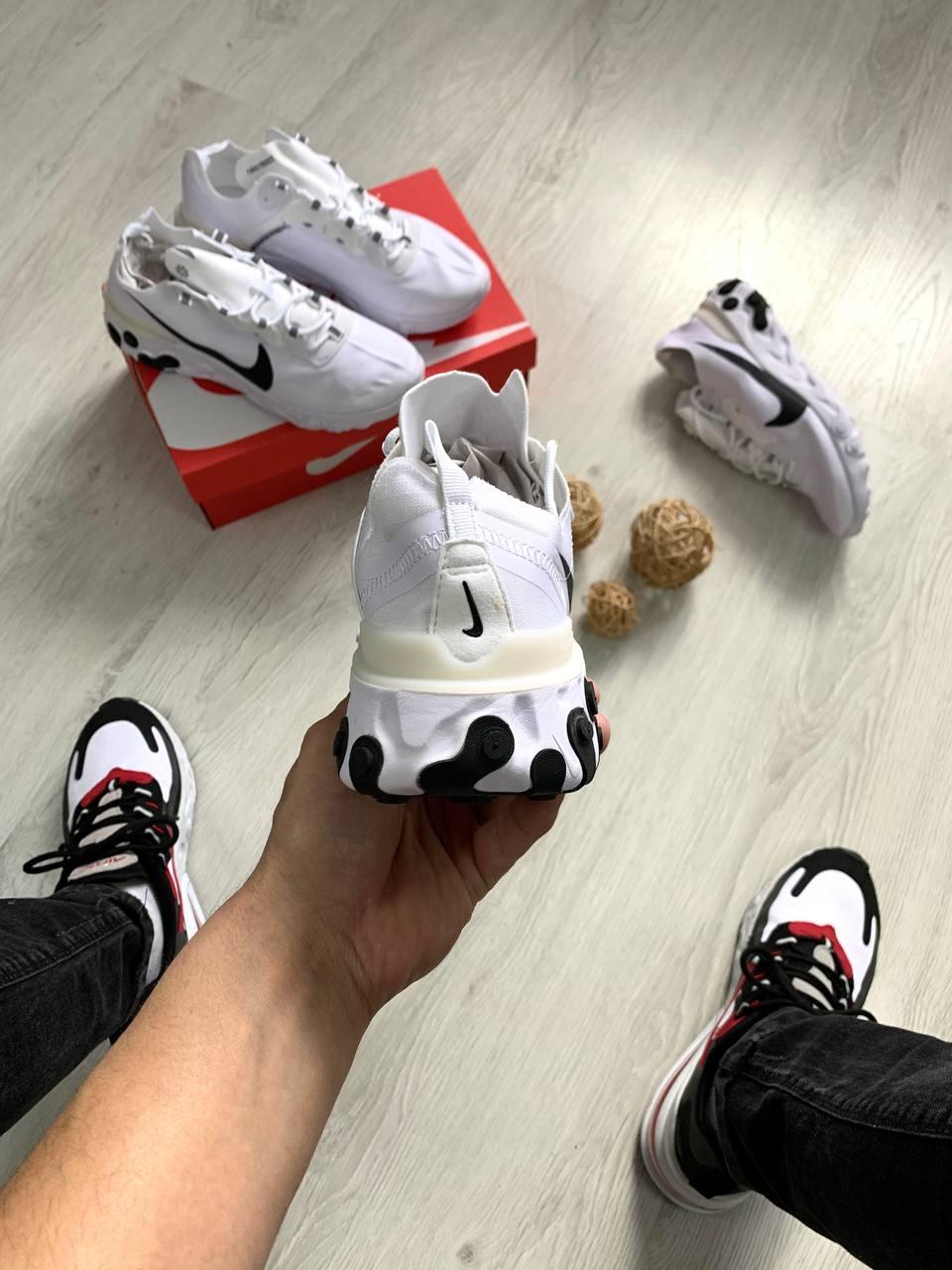 Nike React White Black