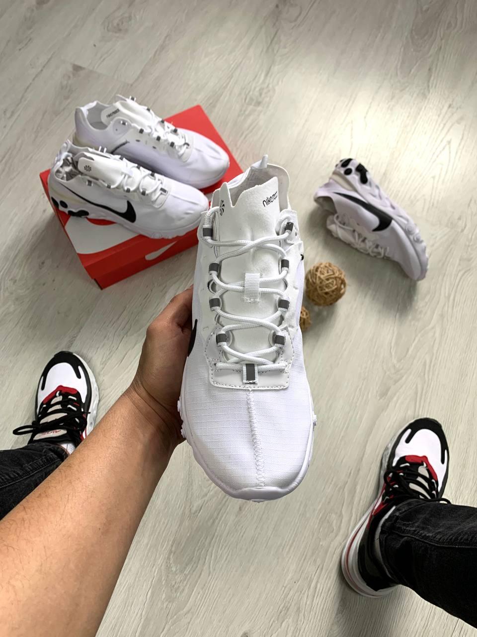 Nike React White Black