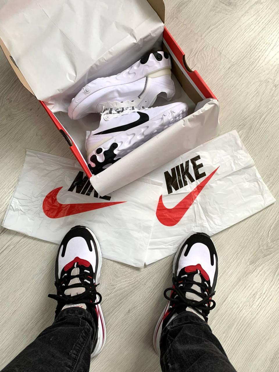 Nike React White Black