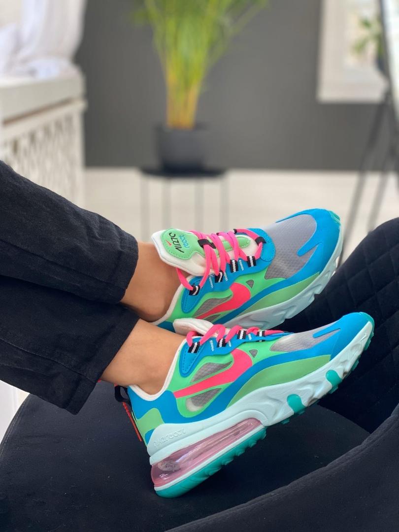 Nike React Blue Green Pink