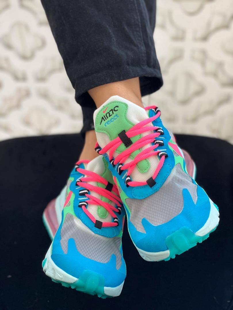 Nike React Blue Green Pink