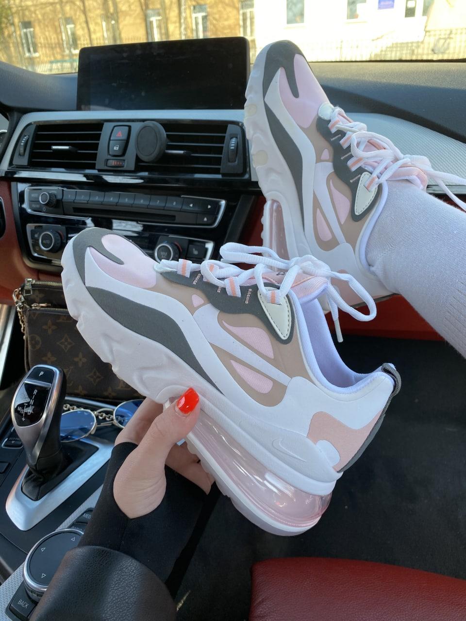 Nike React 270 White Light Pink Grey