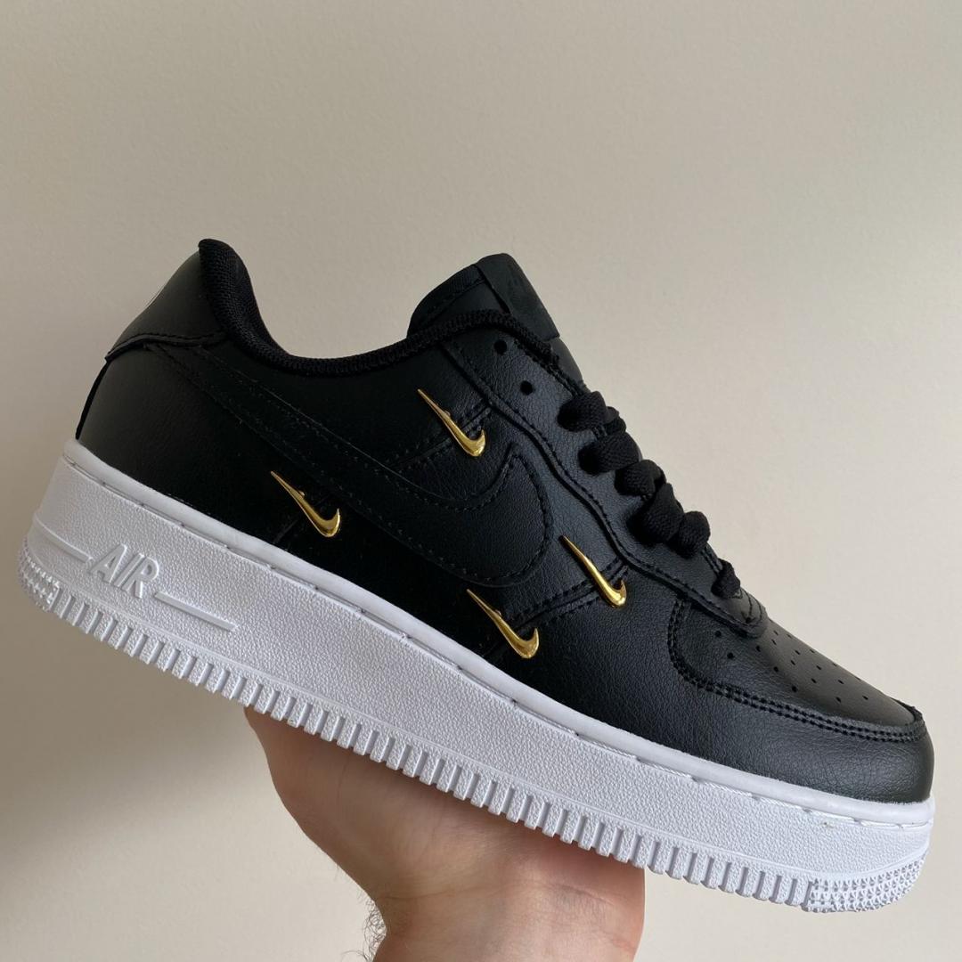 Nike Air Force 1 Metal Swoosh Black White