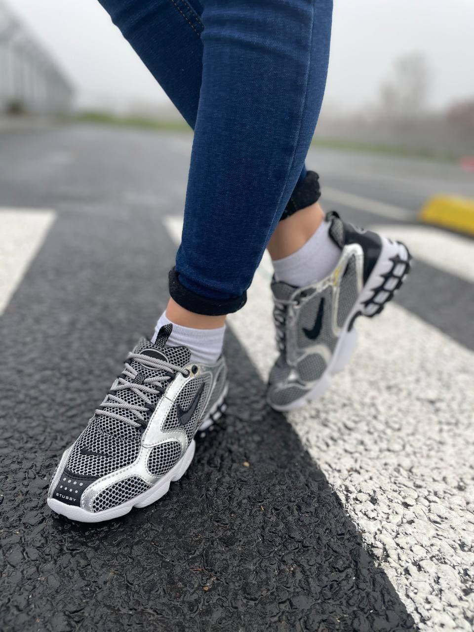 Nike X Stussy Air Zoom Spiridon Cage 2 Dark Silver