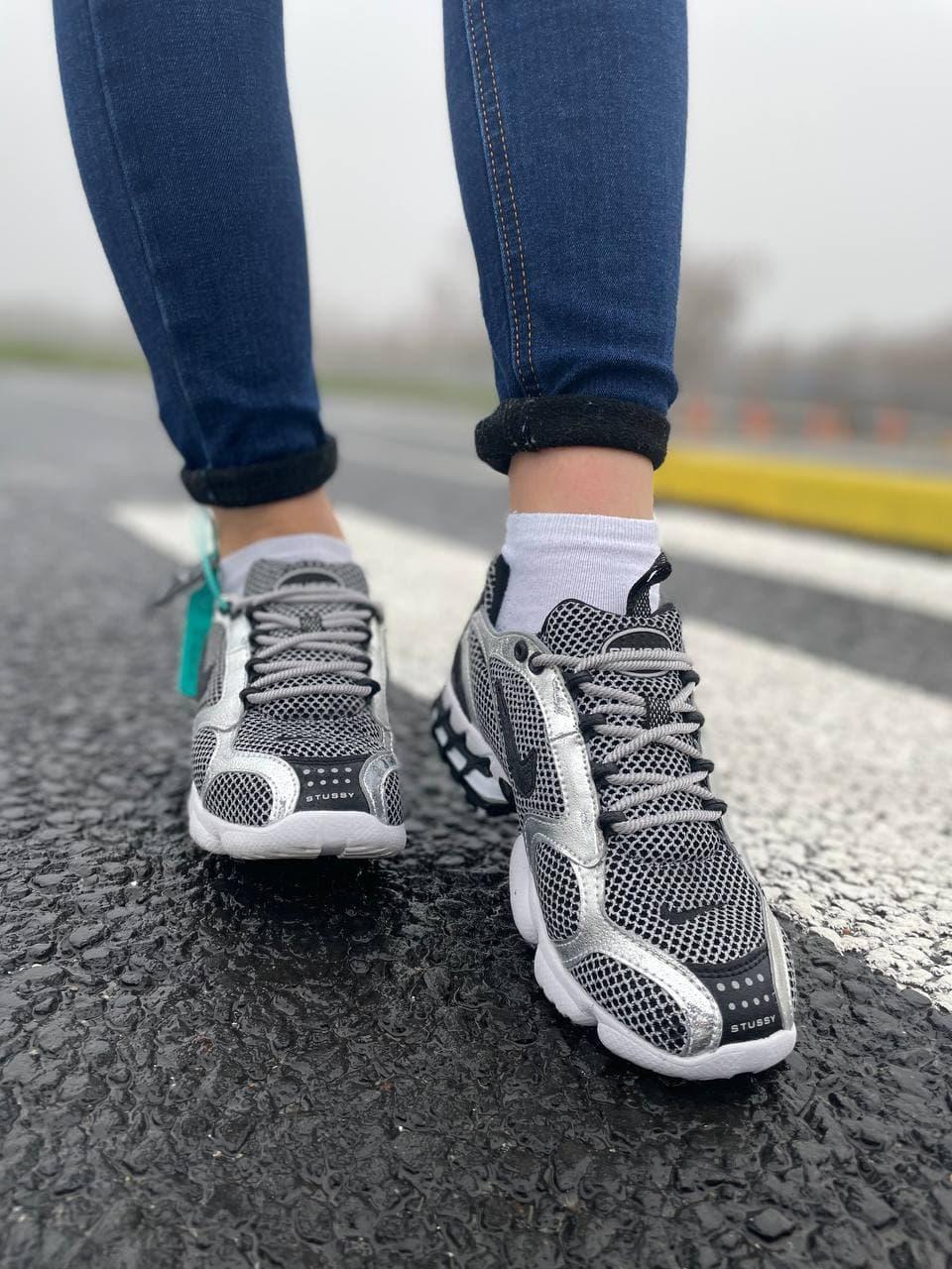 Nike X Stussy Air Zoom Spiridon Cage 2 Dark Silver