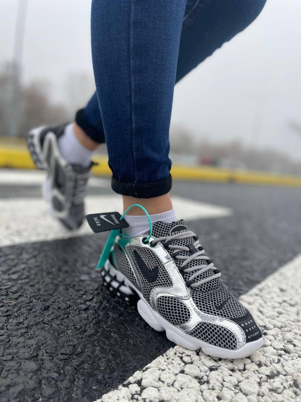 Nike X Stussy Air Zoom Spiridon Cage 2 Dark Silver