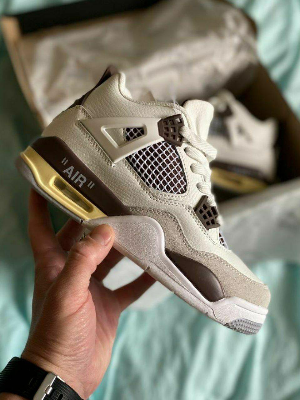 Nike Air Jordan 4 White Grey Brown