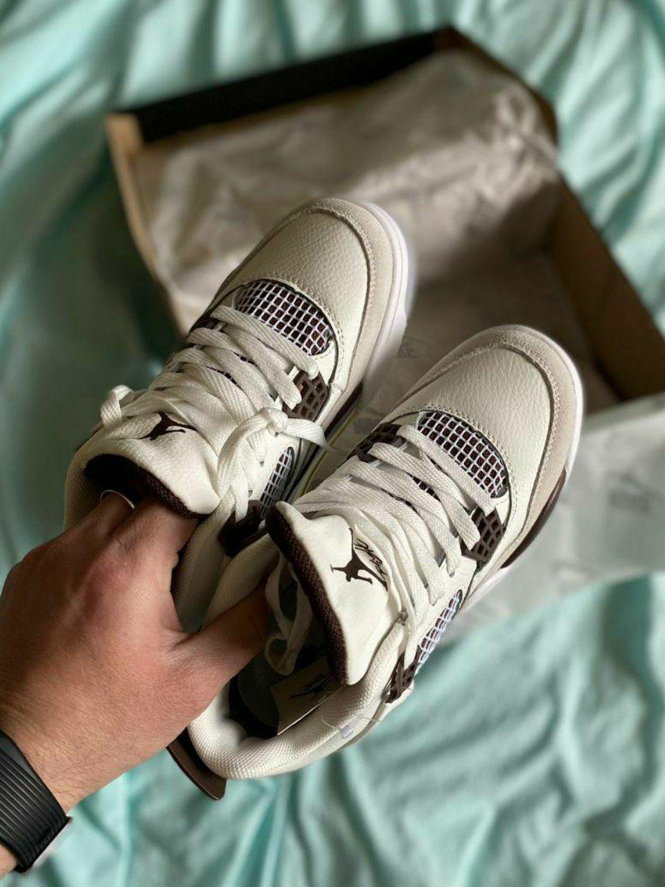 Nike Air Jordan 4 White Grey Brown