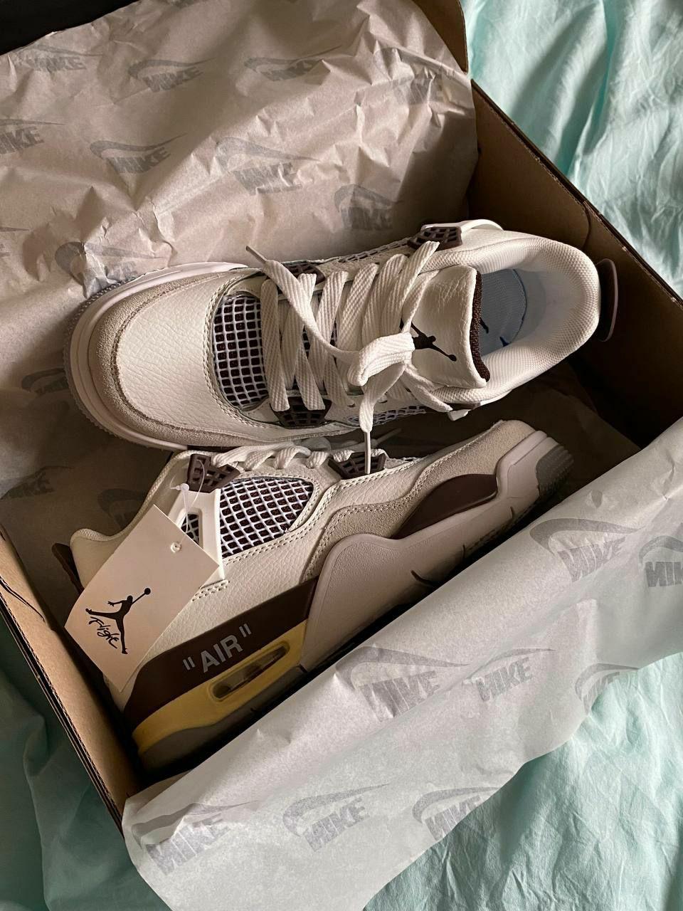 Nike Air Jordan 4 White Grey Brown