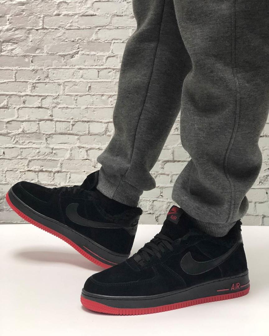Nike Air Force 1 Black Red 1