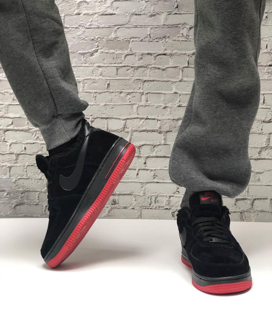 Nike Air Force 1 Black Red 1