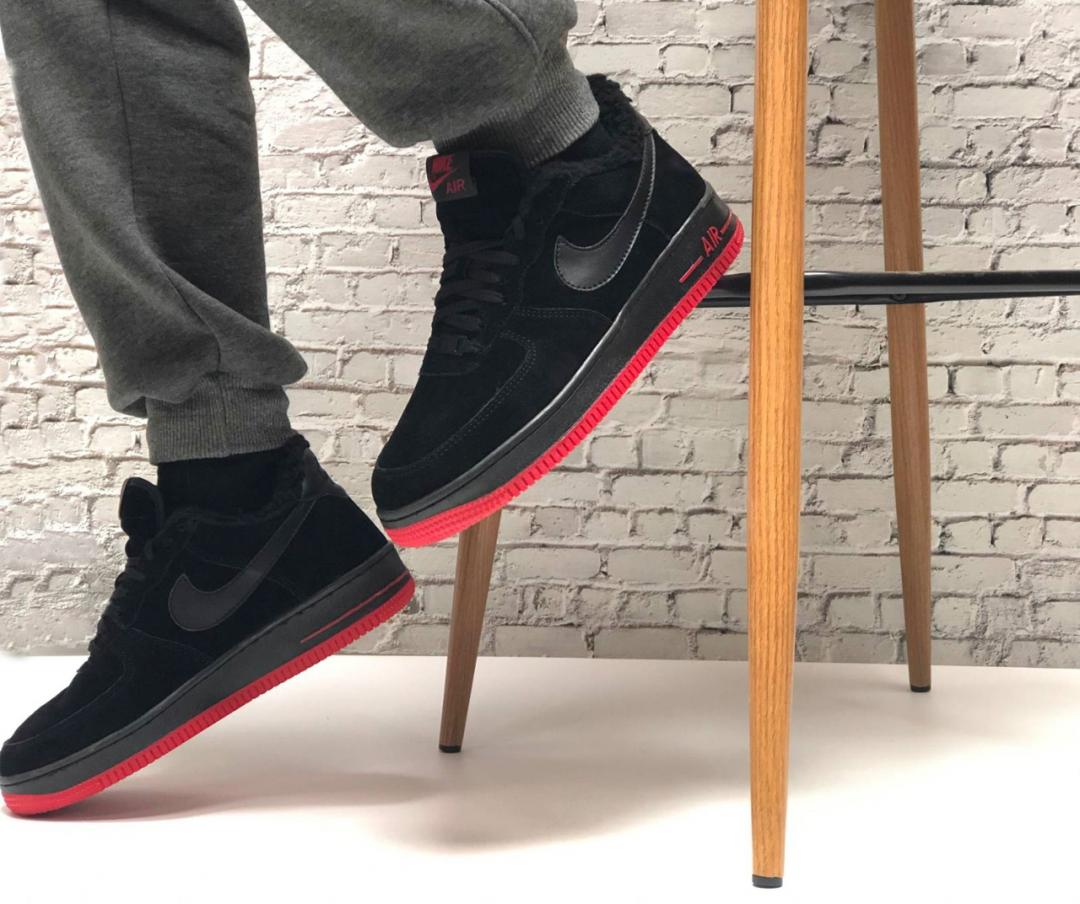 Nike Air Force 1 Black Red 1