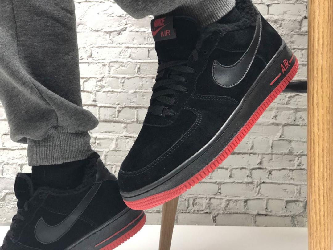 Nike Air Force 1 Black Red 1