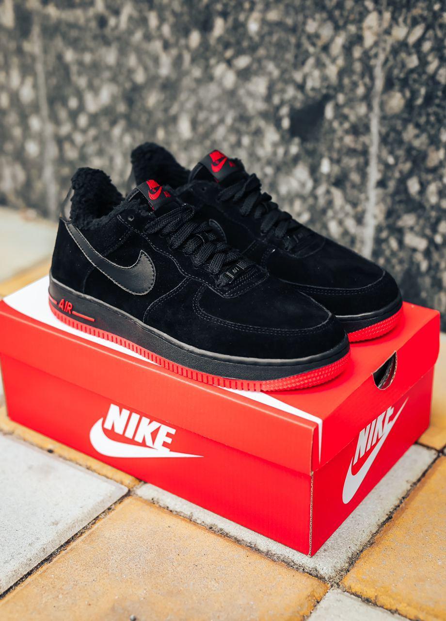 Nike Air Force 1 Black Red 1