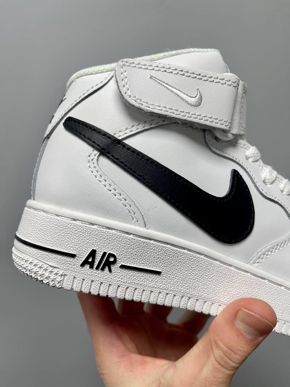 Nike Air Force 1 High White Black Logo Fur PREMIUM