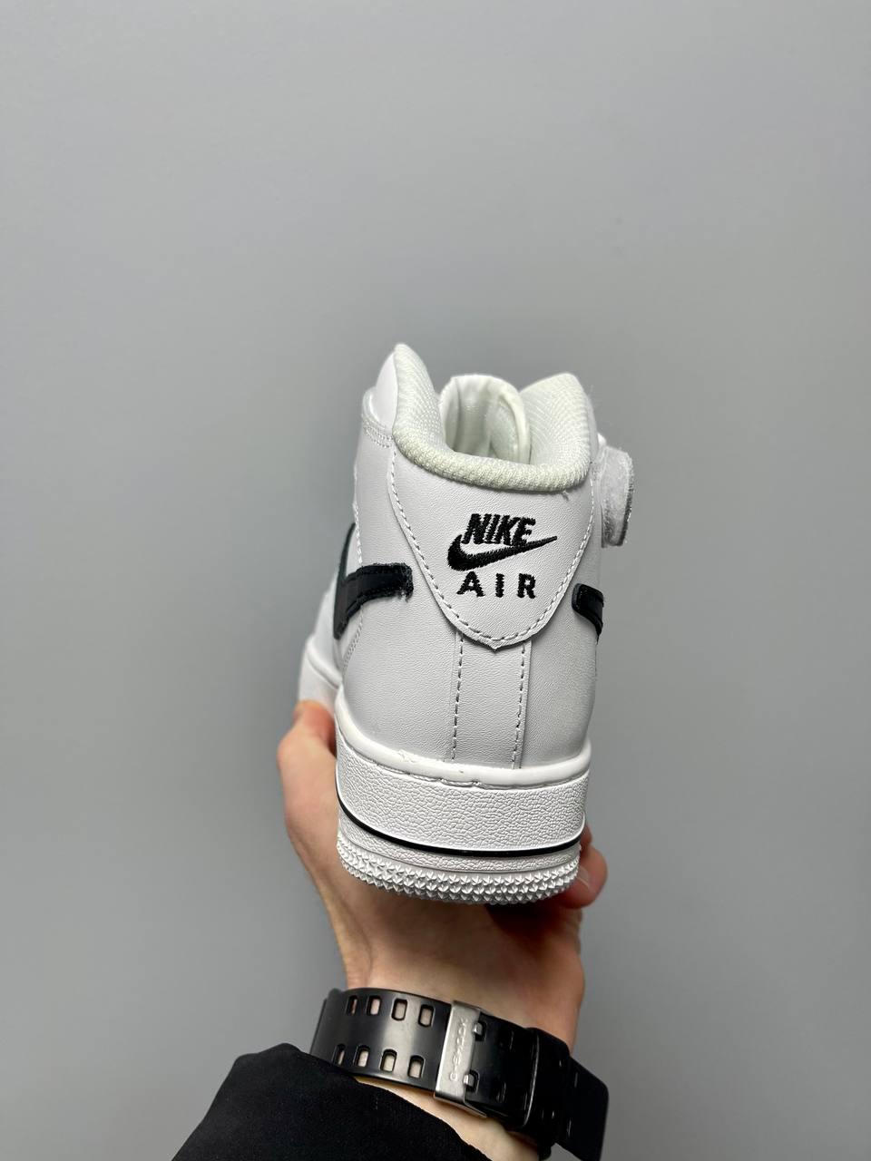 Nike Air Force 1 High White Black Logo Fur PREMIUM