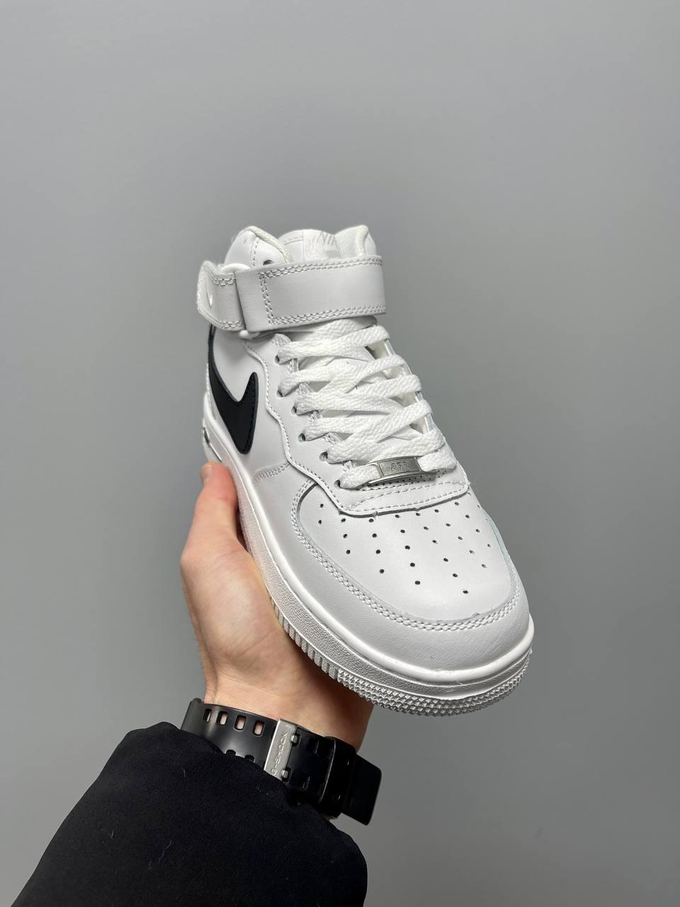 Nike Air Force 1 High White Black Logo Fur PREMIUM