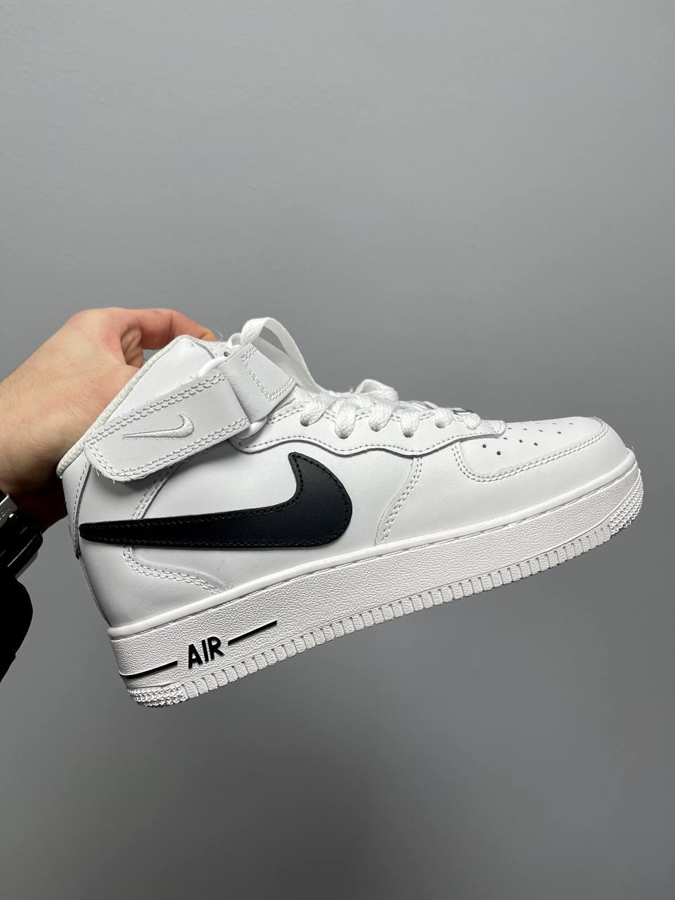 Nike Air Force 1 High White Black Logo Fur PREMIUM