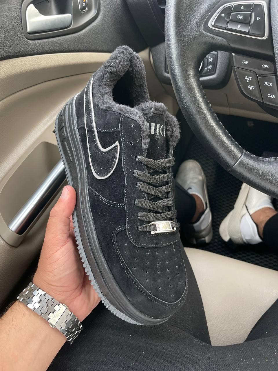 Nike Air Force 1 Black Grey Winter