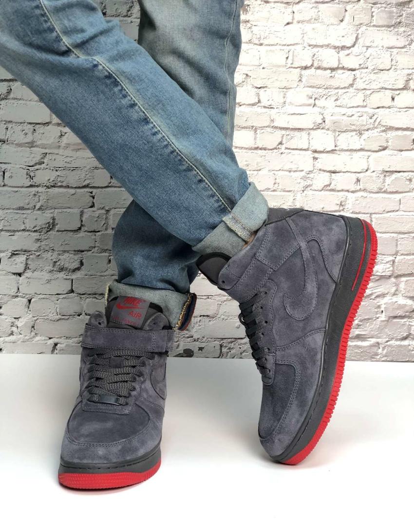 Nike Air Force 1 High Grey Red 1